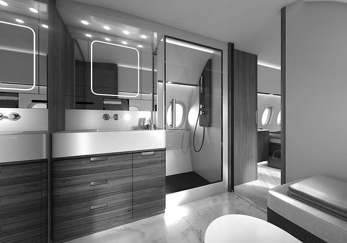 Private jet bathroom